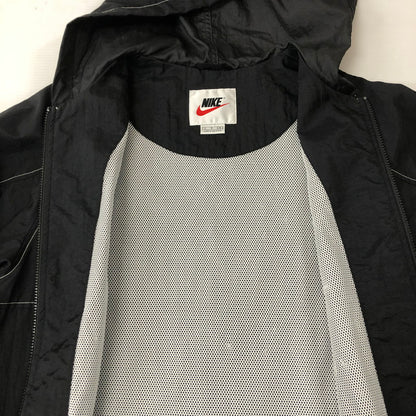 【中古品】【メンズ】 NIKE ナイキ 90's NYLON HOODED JACKET S7PAS 90年代 ナイロン フーデッドジャケット ライトアウター 銀タグ 148-250123-kk-42-tei サイズ：S カラー：ブラック 万代Net店