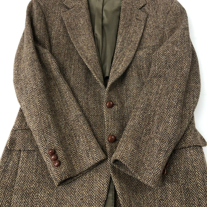 【中古品】【メンズ】 HARRIS TWEED ハリスツイード 80～90's WOOL TAILORED JACKET 80～90年代 ウール テーラード ジャケット アウター 145-241226-yo-12-tei サイズ：表記なし カラー：ブラウン 万代Net店