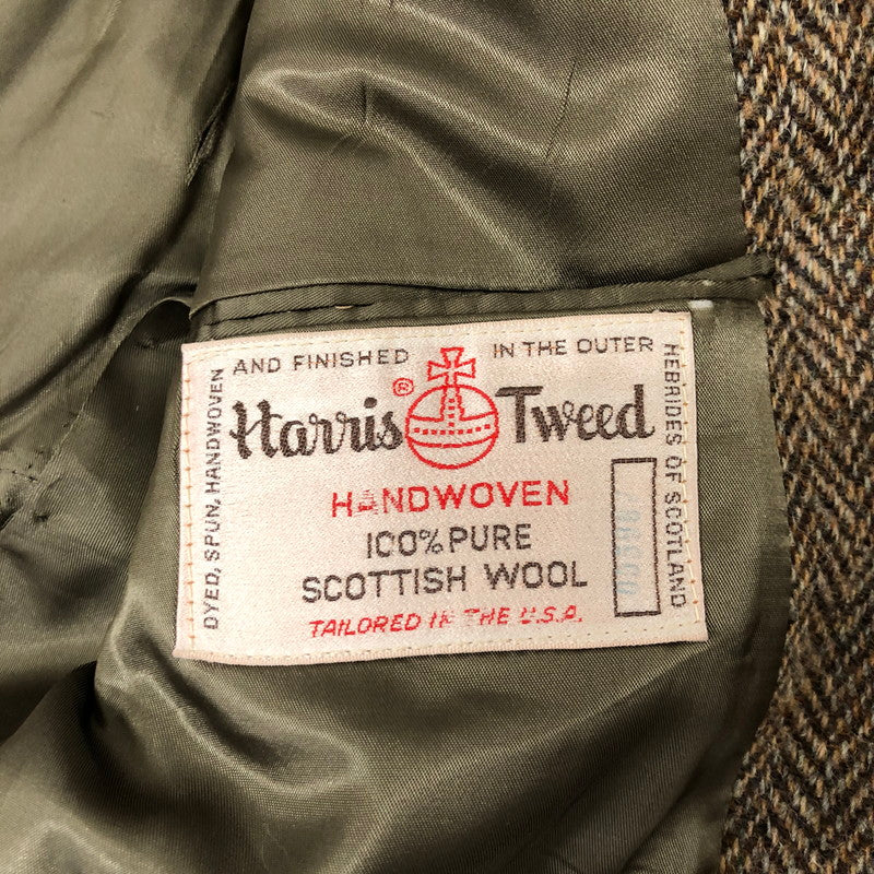 【中古品】【メンズ】 HARRIS TWEED ハリスツイード 80～90's WOOL TAILORED JACKET 80～90年代 ウール テーラード ジャケット アウター 145-241226-yo-12-tei サイズ：表記なし カラー：ブラウン 万代Net店