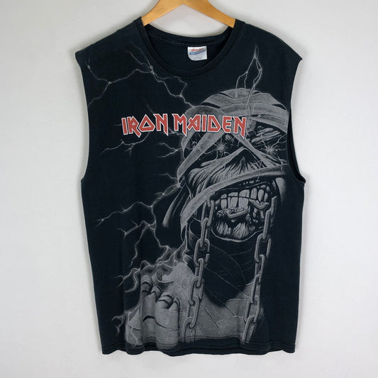 【中古品】【メンズ】 HANES ヘインズ 00’s IRON MAIDEN SLEEVELESS T-SHIRT 00年代 アイアン・メイデン スリーブレス Tシャツ ノースリーブ 145-251124-yo-11-tei サイズ：L カラー：ブラック 万代Net店