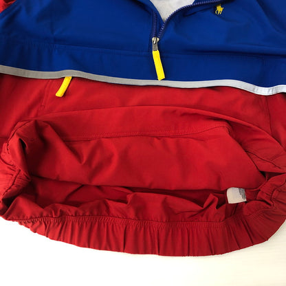【中古美品】【メンズ】 HALFZIP PULLOVER JACKET ハーフジップ プルオーバージャケット ライトアウター 147-241020-kk-05-tei サイズ：M カラー：ブルー/レッド 万代Net店
