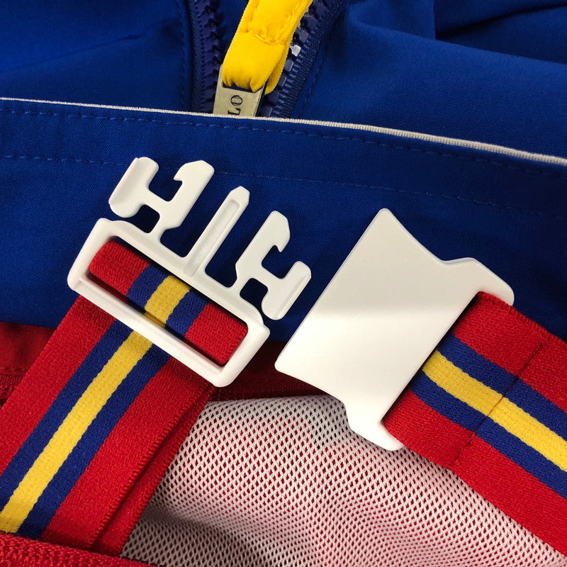 【中古美品】【メンズ】 HALFZIP PULLOVER JACKET ハーフジップ プルオーバージャケット ライトアウター 147-241020-kk-05-tei サイズ：M カラー：ブルー/レッド 万代Net店