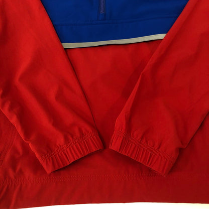 【中古美品】【メンズ】 HALFZIP PULLOVER JACKET ハーフジップ プルオーバージャケット ライトアウター 147-241020-kk-05-tei サイズ：M カラー：ブルー/レッド 万代Net店