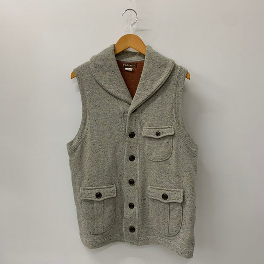 【中古品】【メンズ】  YEALOW イエロウ  SHAWL COLLAR VEST 36302 ショールカラーベスト トップス 145-241126-kk-01-tei サイズ：L カラー：グレー 万代Net店
