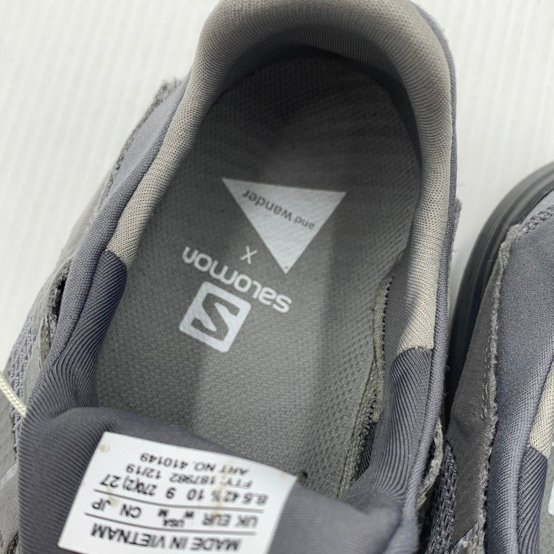【中古品】【メンズ】 SALOMON × and wander サロモン アンドワンダー 410149 ローカットスニーカー シューズ 162-260821-nm-54-teih サイズ：27cm カラー：グレー 万代Net店