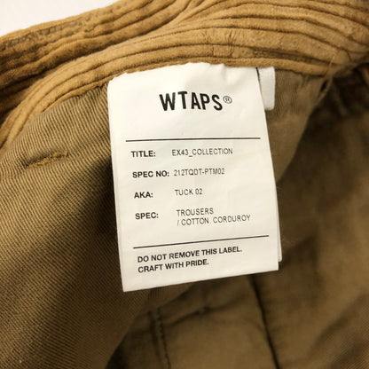 【中古品】【メンズ】 WTAPS ダブルタップス 21AW TUCK 02 TROUSERS/COTTON.CORDUROY 212TQDT-PTM02 コーデュロイ トラウザーパンツ ボトムス 153-241110-kk-31-tei サイズ：01 カラー：キャメル 万代Net店