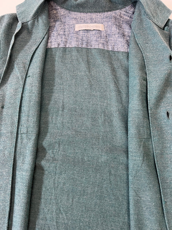 【中古品】【メンズ】 OUTERKNOWN アウターノウン オープンカラーシャツ 長袖シャツ ロングスリーブ 147-260924-AS-12-hon サイズ：S カラー：グリーン 万代Net店