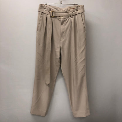 【中古品】【メンズ】  CULLNI クルニ BELT TUCK SLACKS PANTS 21-SS-026 ベルトタック スラックスパンツ ボトムス 140-250116-kk-18-tei サイズ：2 カラー：ベージュ 万代Net店