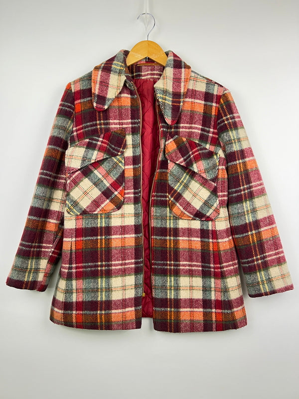 【ジャンク品】【メンズ】 SEARS シアーズ 70's WOOL ZIP UP CHECK JACKET VINTAGE 70年代 ウール ジップアップ チェックジャケット アウター ヴィンテージ 145-260830-kk-18-hon サイズ：表記無し 下記参照 カラー：マルチカラー 万代Net店
