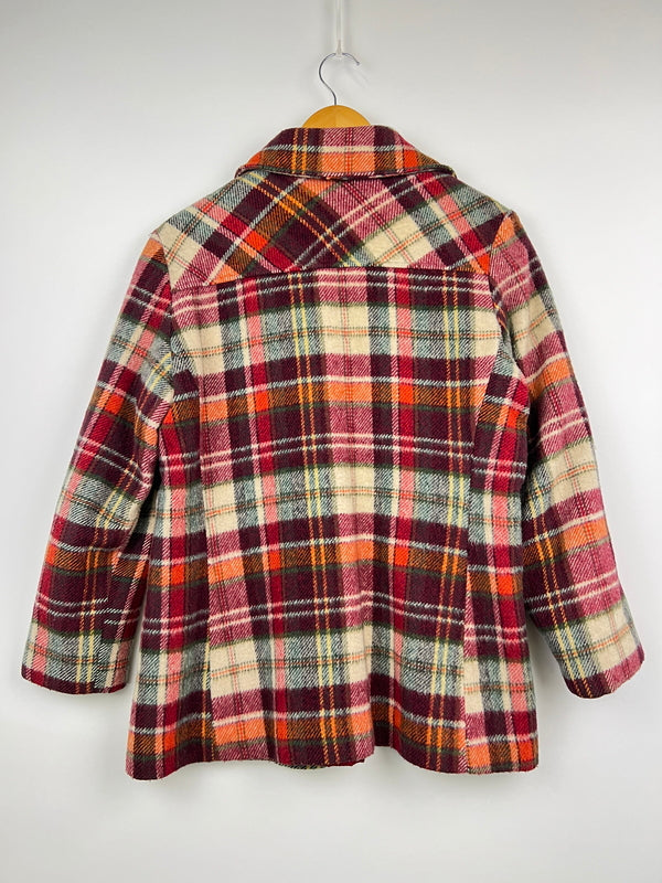 【ジャンク品】【メンズ】 SEARS シアーズ 70's WOOL ZIP UP CHECK JACKET VINTAGE 70年代 ウール ジップアップ チェックジャケット アウター ヴィンテージ 145-260830-kk-18-hon サイズ：表記無し 下記参照 カラー：マルチカラー 万代Net店