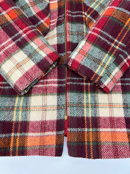 【ジャンク品】【メンズ】 SEARS シアーズ 70's WOOL ZIP UP CHECK JACKET VINTAGE 70年代 ウール ジップアップ チェックジャケット アウター ヴィンテージ 145-260830-kk-18-hon サイズ：表記無し 下記参照 カラー：マルチカラー 万代Net店