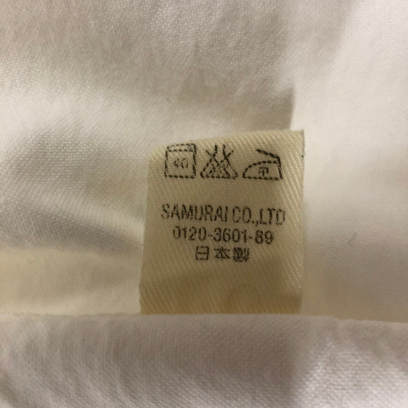 【中古品】【メンズ】  SAMURAI JIANS サムライジーンズ B.D SHIRT ボタンダウンシャツ 七分丈 トップス SAMURAI Uo Tsuri Club 145-250107-kk-12-tei サイズ：XS カラー：ホワイト 万代Net店