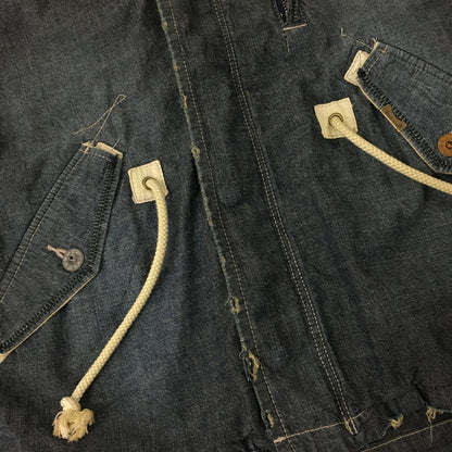 【中古品】【メンズ】 AVIREX アヴィレックス M-51 MODS PARKA 6132008 M-51 モッズパーカー ライトアウター デニムフーデッドジャケット 145-241115-kk-11-tei サイズ：M カラー：インディゴ 万代Net店