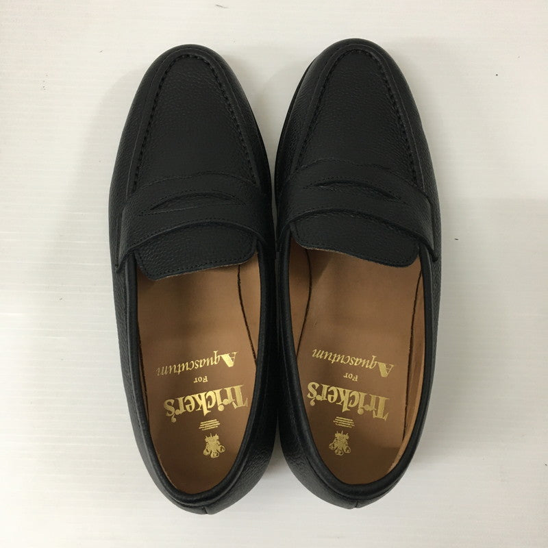 【中古美品】【レディース】 Tricker's トリッカーズ × AQUASCUTUM アクアスキュータム 別注 コラボ COIN LOAFER 8067 コインローファー 革靴 167-241115-kk-01-tei サイズ：6.5 カラー：ブラック 万代Net店