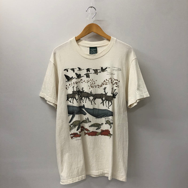 【中古品】【メンズ】  LIBERTY GRAPHICS リバティーグラフィックス 90's Diana Dee Tyler Animal Migration T-shirt 90年代 ディアナ・ディー・タイラー アニマル マイグレーション Tシャツ 半袖 トップス 145-250123-kk-04-tei サイズ：M カラー：アイボリー 万代Net店