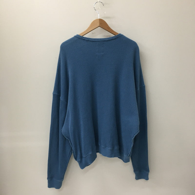 【中古品】【メンズ】 YSTRDY’S TMRRW イエスタデイズ トゥモロウ WAFFLE BAGGY CREW TOP YT-C0605 ワッフル バギー クルートップ 長袖 トップス 147-241228-at-12-tei サイズ：S カラー：ブルー 万代Net店