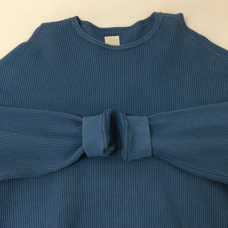 【中古品】【メンズ】 YSTRDY’S TMRRW イエスタデイズ トゥモロウ WAFFLE BAGGY CREW TOP YT-C0605 ワッフル バギー クルートップ 長袖 トップス 147-241228-at-12-tei サイズ：S カラー：ブルー 万代Net店
