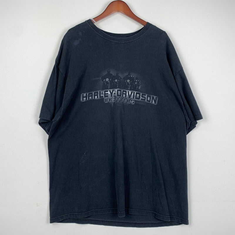 【中古品】【メンズ】 HARLEY DAVIDSON ハーレーダビッドソン 00s S/S PRINT TEE 00年代 ショートスリーブ プリント Tシャツ 半袖 トップス HANESボディ USA製 145-251023-yy-09-tei サイズ：2XL カラー：ブラック 万代Net店