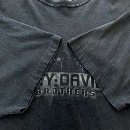 【中古品】【メンズ】 HARLEY DAVIDSON ハーレーダビッドソン 00s S/S PRINT TEE 00年代 ショートスリーブ プリント Tシャツ 半袖 トップス HANESボディ USA製 145-251023-yy-09-tei サイズ：2XL カラー：ブラック 万代Net店