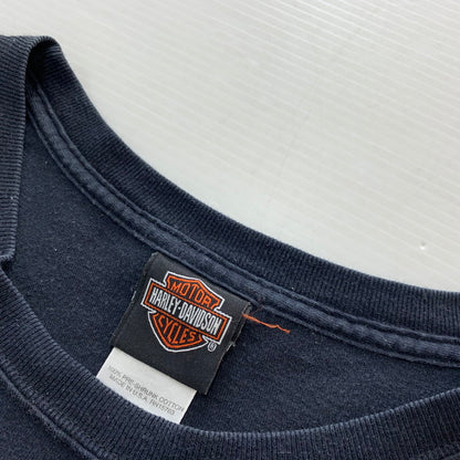 【中古品】【メンズ】 HARLEY DAVIDSON ハーレーダビッドソン 00s S/S PRINT TEE 00年代 ショートスリーブ プリント Tシャツ 半袖 トップス HANESボディ USA製 145-251023-yy-09-tei サイズ：2XL カラー：ブラック 万代Net店