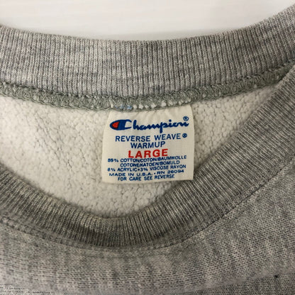 【中古品】【メンズ】 Champion チャンピオン 80's HOFSTRA TENNIS PRINT REVERSE WEAVE CREWNECK SWEATSHIRT VINTAGE 80年代 リバースウィーブ クルーネック スウェットシャツ トップス ヴィンテージ 3段プリント 145-241115-kk-23-tei サイズ：L カラー：グレー 万代Net店