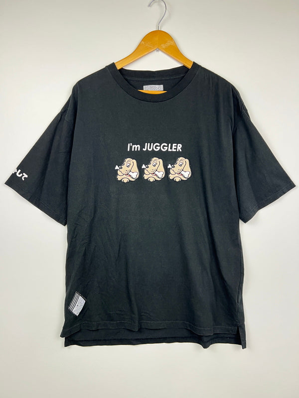 【中古品】【メンズ】 GALFY ガルフィー 19SS ペカペカ Tシャツ 192027 半袖 トップス 145-260830-kk-13-hon サイズ：L カラー：ブラック 万代Net店
