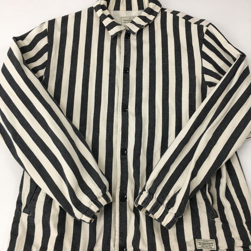 【中古品】【メンズ】 NEIGHBORHOOD ネイバーフッド 14AW BROOKS STRIPE/C-JKT 142TSNH-JKM04 ブルックス ストライプ ジャケット ライトアウター 142-241228-at-26-tei サイズ：S カラー：ホワイト/ブラック 万代Net店