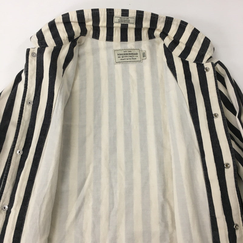 【中古品】【メンズ】 NEIGHBORHOOD ネイバーフッド 14AW BROOKS STRIPE/C-JKT 142TSNH-JKM04 ブルックス ストライプ ジャケット ライトアウター 142-241228-at-26-tei サイズ：S カラー：ホワイト/ブラック 万代Net店