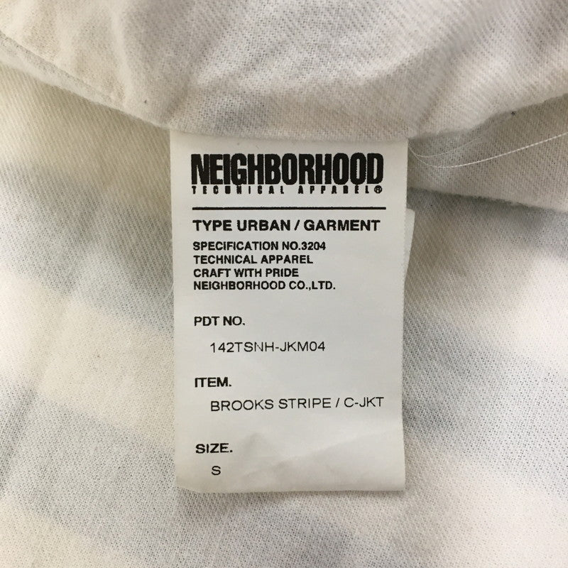 【中古品】【メンズ】 NEIGHBORHOOD ネイバーフッド 14AW BROOKS STRIPE/C-JKT 142TSNH-JKM04 ブルックス ストライプ ジャケット ライトアウター 142-241228-at-26-tei サイズ：S カラー：ホワイト/ブラック 万代Net店