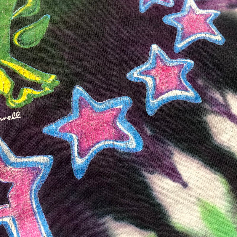 【中古品】【メンズ】 UNKNOWN 90’s AEROSMITH TIEDYE TEE 90年代 エアロスミス タイダイ Ｔシャツ 半袖 トップス 145-260711-sa-07-tei サイズ：L カラー：パープル 万代Net店
