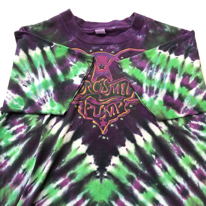 【中古品】【メンズ】 UNKNOWN 90’s AEROSMITH TIEDYE TEE 90年代 エアロスミス タイダイ Ｔシャツ 半袖 トップス 145-260711-sa-07-tei サイズ：L カラー：パープル 万代Net店