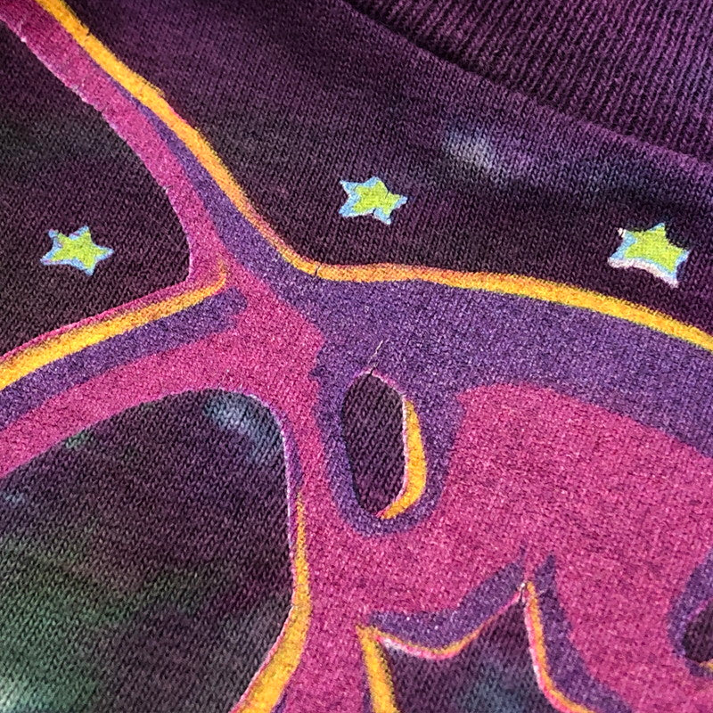 【中古品】【メンズ】 UNKNOWN 90’s AEROSMITH TIEDYE TEE 90年代 エアロスミス タイダイ Ｔシャツ 半袖 トップス 145-260711-sa-07-tei サイズ：L カラー：パープル 万代Net店