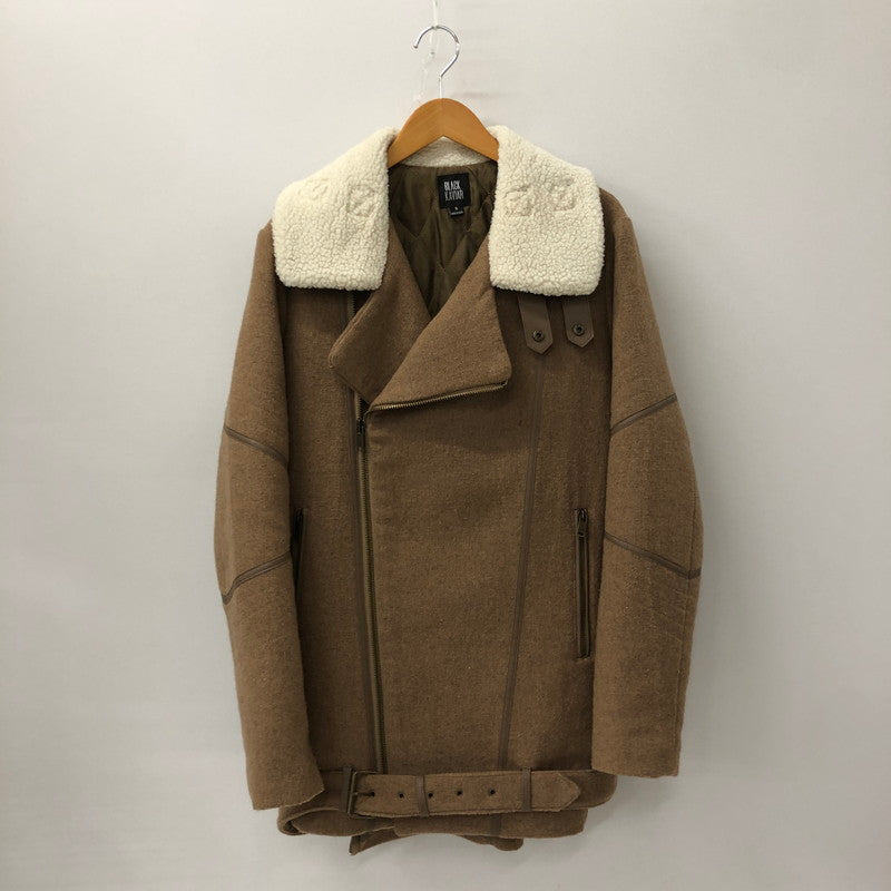 【中古品】【メンズ】  BLACK KAVIAR ブラックキャビア BOA COLLAR WOOL COAT ボアカラー ウールコート アウター 145-250117-kk-01-tei サイズ：S カラー：ブラウン 万代Net店