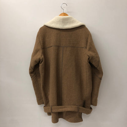 【中古品】【メンズ】  BLACK KAVIAR ブラックキャビア BOA COLLAR WOOL COAT ボアカラー ウールコート アウター 145-250117-kk-01-tei サイズ：S カラー：ブラウン 万代Net店