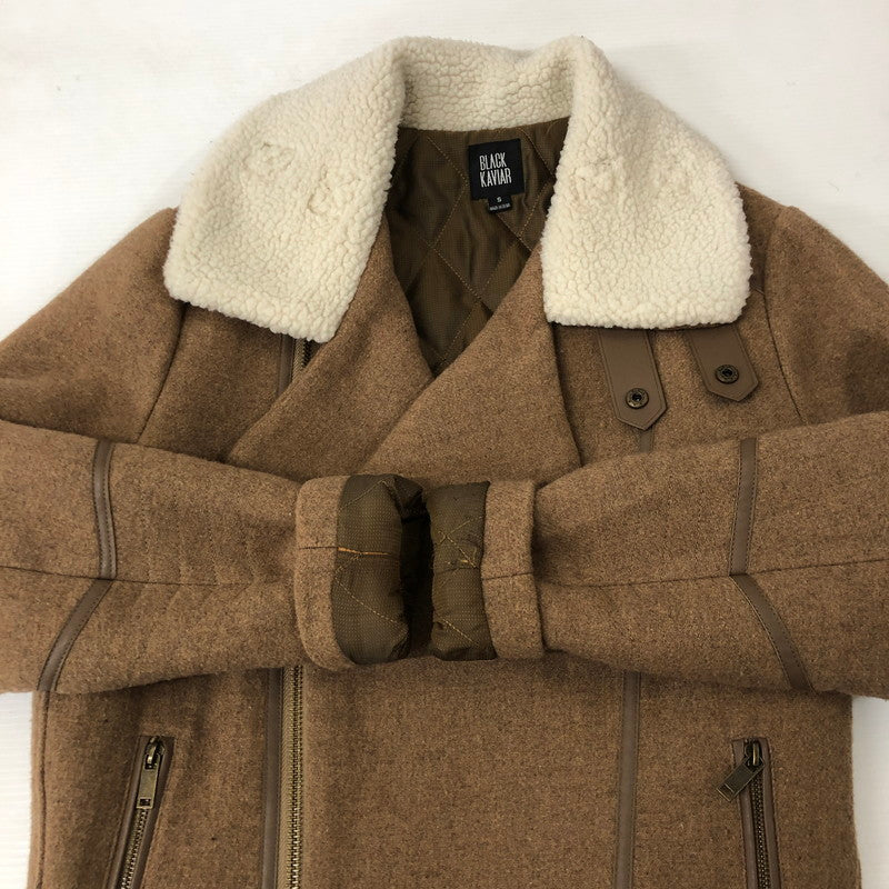 【中古品】【メンズ】  BLACK KAVIAR ブラックキャビア BOA COLLAR WOOL COAT ボアカラー ウールコート アウター 145-250117-kk-01-tei サイズ：S カラー：ブラウン 万代Net店