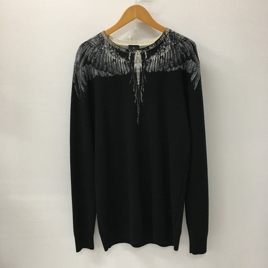 【中古品】【メンズ】  MARCELO BURLON マルセロバーロン マルセロブロン WOOL SWEATER CMHA009F17520091 ウールセーター トップス ニット 141-241119-kk-06-tei サイズ：M カラー：ブラック 万代Net店