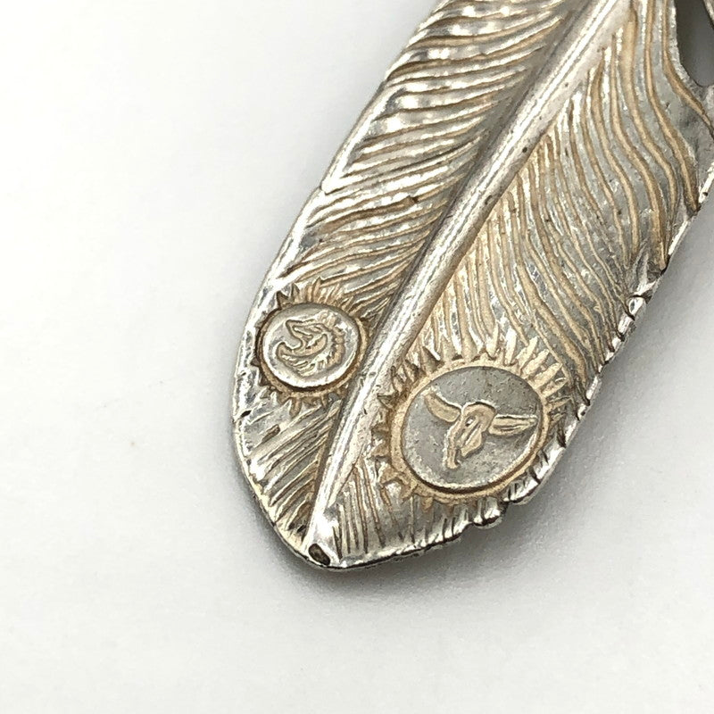 【中古品】【メンズ】 TADY＆KING タディーアンドキング ハートSVフェザー銀縄ターコイズ Lサイズ tkgh-009 左向き アクセサリー ペンダントトップ ネイティブジュエリー 191-250227-kk-13-fuz カラー：シルバー 万代Net店