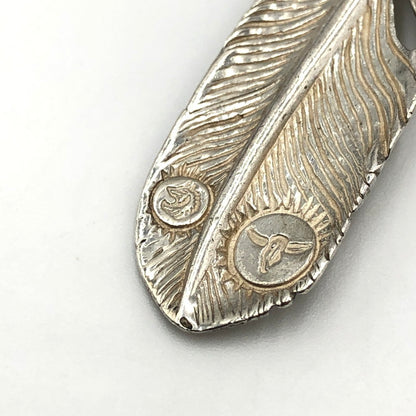 【中古品】【メンズ】 TADY＆KING タディーアンドキング ハートSVフェザー銀縄ターコイズ Lサイズ tkgh-009 左向き アクセサリー ペンダントトップ ネイティブジュエリー 191-250227-kk-13-fuz カラー：シルバー 万代Net店