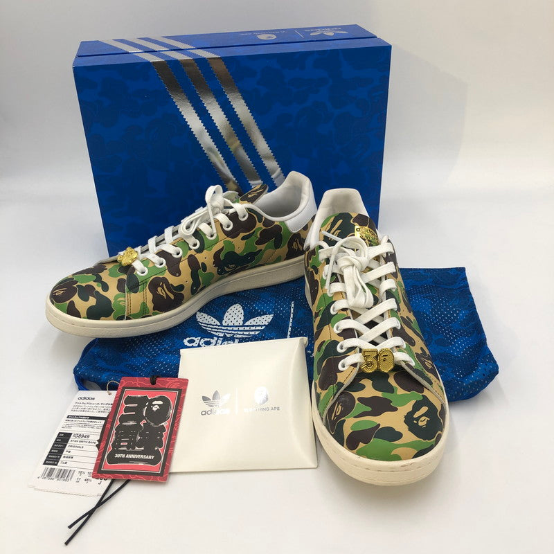 【中古品】【メンズ】 A BATHING APE アベイシングエイプ × adidas アディダス 別注 コラボ STANSIMTH BAPE IG8949 スタンスミス ベイプ スニーカー 靴 161-241130-kk-28-tei カラー：FTWWHT/FTWWHT/OWHITE 万代Net店