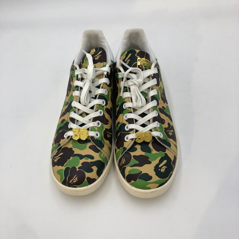 【中古品】【メンズ】 A BATHING APE アベイシングエイプ × adidas アディダス 別注 コラボ STANSIMTH BAPE IG8949 スタンスミス ベイプ スニーカー 靴 161-241130-kk-28-tei カラー：FTWWHT/FTWWHT/OWHITE 万代Net店