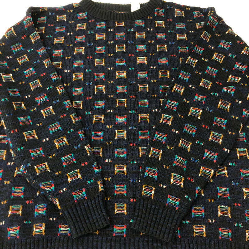 【中古品】【メンズ】 OAKTON オークトン 90's ACRYLIC KNIT SWEATER 90年代 アクリルニット セーター トップス 145-250108-kk-29-tei サイズ：XL カラー：ネイビー 万代Net店