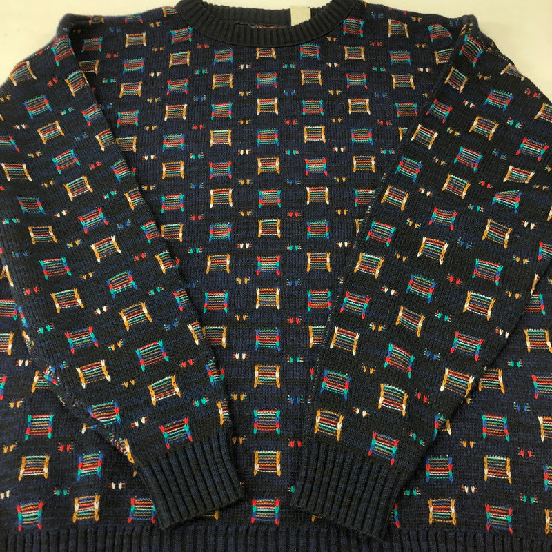 【中古品】【メンズ】 OAKTON オークトン 90's ACRYLIC KNIT SWEATER 90年代 アクリルニット セーター トップス 145-250108-kk-29-tei サイズ：XL カラー：ネイビー 万代Net店