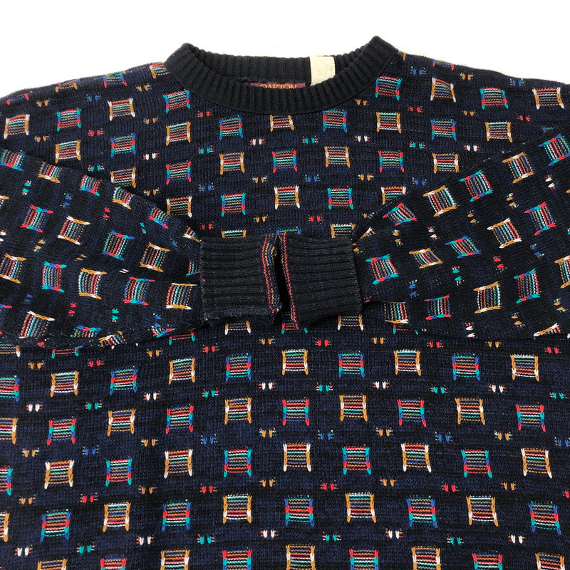 【中古品】【メンズ】 OAKTON オークトン 90's ACRYLIC KNIT SWEATER 90年代 アクリルニット セーター トップス 145-250108-kk-29-tei サイズ：XL カラー：ネイビー 万代Net店