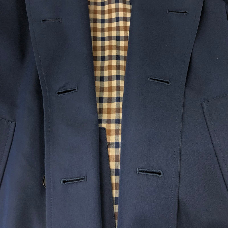 【中古品】【メンズ】 Aquascutum アクアスキュータム LONG TRENCH COAT 164 K0500 ロングトレンチコート アウター 141-250224-kk-09-tei サイズ：36 カラー：ネイビー 万代Net店