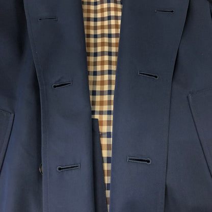 【中古品】【メンズ】 Aquascutum アクアスキュータム LONG TRENCH COAT 164 K0500 ロングトレンチコート アウター 141-250224-kk-09-tei サイズ：36 カラー：ネイビー 万代Net店