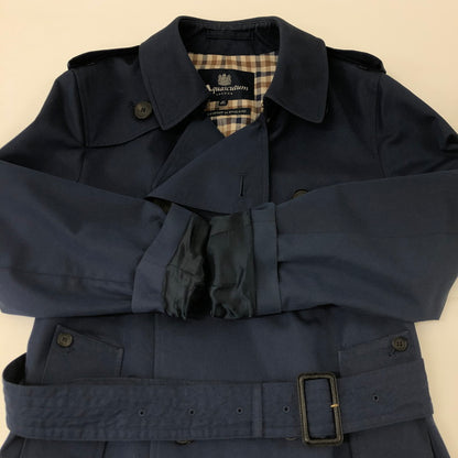 【中古品】【メンズ】 Aquascutum アクアスキュータム LONG TRENCH COAT 164 K0500 ロングトレンチコート アウター 141-250224-kk-09-tei サイズ：36 カラー：ネイビー 万代Net店