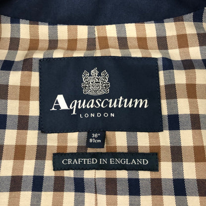 【中古品】【メンズ】 Aquascutum アクアスキュータム LONG TRENCH COAT 164 K0500 ロングトレンチコート アウター 141-250224-kk-09-tei サイズ：36 カラー：ネイビー 万代Net店