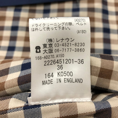 【中古品】【メンズ】 Aquascutum アクアスキュータム LONG TRENCH COAT 164 K0500 ロングトレンチコート アウター 141-250224-kk-09-tei サイズ：36 カラー：ネイビー 万代Net店