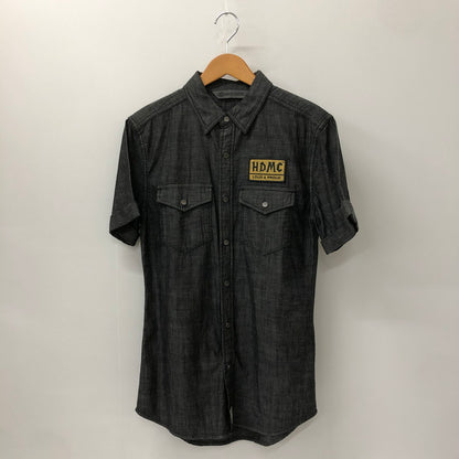 【中古品】【メンズ】 SLIM FIT DENIM S/S SHIRT 96233-18VM スリムフィット デニム ショートスリーブシャツ 半袖 トップス 145-250107-kk-29-tei サイズ：S カラー：ブラック 万代Net店