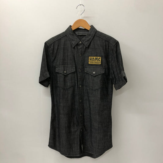 【中古品】【メンズ】 SLIM FIT DENIM S/S SHIRT 96233-18VM スリムフィット デニム ショートスリーブシャツ 半袖 トップス 145-250107-kk-29-tei サイズ：S カラー：ブラック 万代Net店